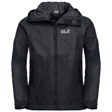 Jack Wolfskin Rain Jacket Rainy (wind and waterproof) phantom grey Kids